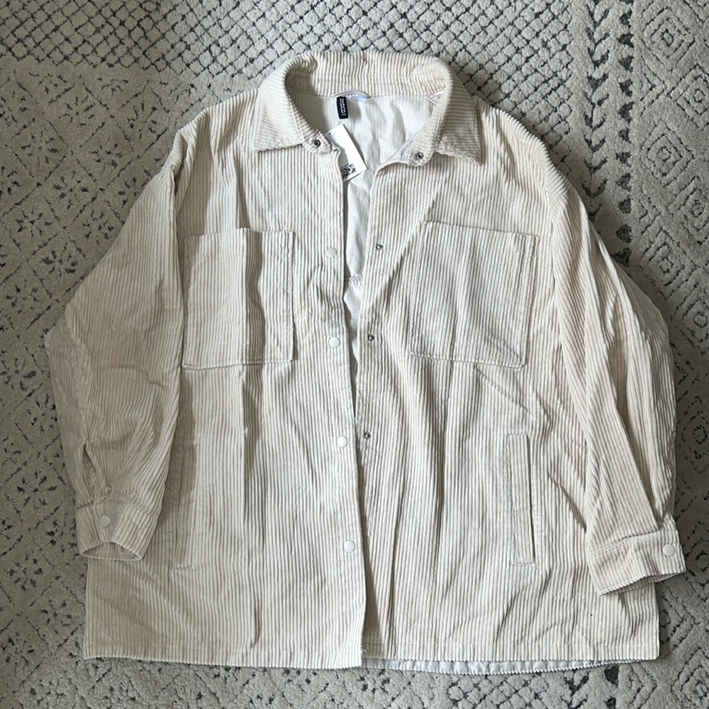 NWT Khaki Ribbed Oversized Jacket